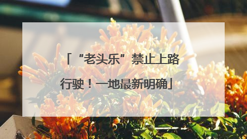 “老头乐”禁止上路行驶！一地最新明确